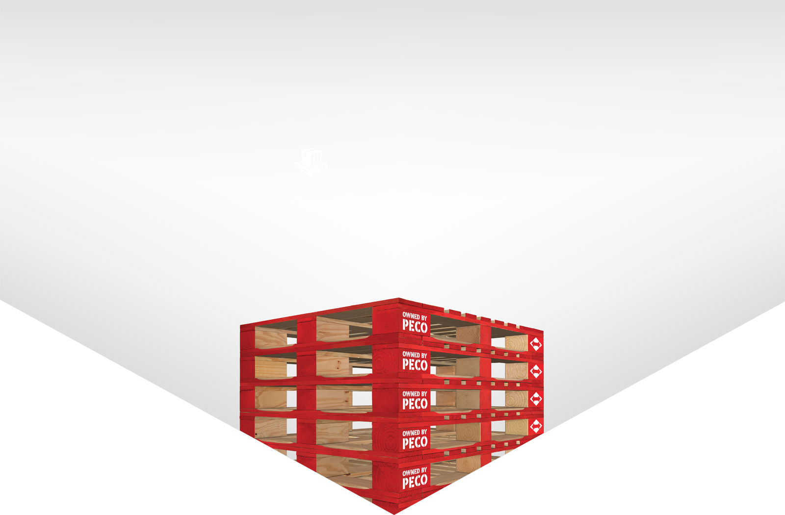 gray background image with stacked PECO pallets